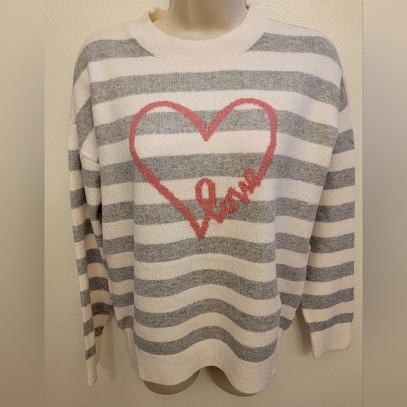 NWT Loft Striped Crew Neck Sweater - Picture 1 of 5
